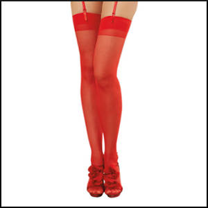 Opaque Thigh Highs - Red